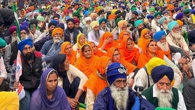 Farmers during their ongoing protest, at the Punjab-Haryana Shambhu border, in Patiala district. (PTI) Farmers during their ongoing protest, at the Punjab-Haryana Shambhu border, in Patiala district. (PTI)