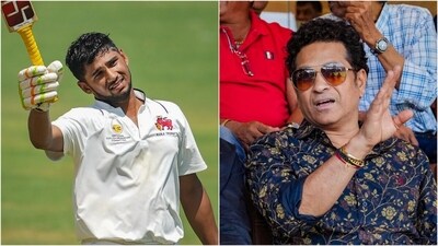 Musheer Khan (L) smashed a gritty century during the Ranji Trophy final against Vidarbha (PTI) Musheer Khan (L) smashed a gritty century during the Ranji Trophy final against Vidarbha (PTI)
