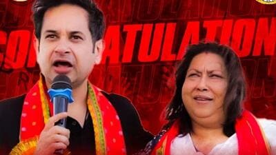 TIPRA Motha party founder Pradyot Kishore Debbarma with his elder sister Kriti Singh Debbarma. (Image posted on X by TIPRA) TIPRA Motha party founder Pradyot Kishore Debbarma with his elder sister Kriti Singh Debbarma. (Image posted on X by TIPRA)