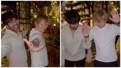 Armaan Malik taught Ed Sheeran the steps to Butta Bomma at a party. Armaan Malik taught Ed Sheeran the steps to Butta Bomma at a party.