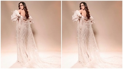 With the help of celebrity fashion stylist Sheefa J Gilani, Manushi styled her stunning look with a sleek diamond choker necklace, a pair of stud earrings and high heels to complete her look. (Instagram/@manushi_chhillar) With the help of celebrity fashion stylist Sheefa J Gilani, Manushi styled her stunning look with a sleek diamond choker necklace, a pair of stud earrings and high heels to complete her look. (Instagram/@manushi_chhillar)