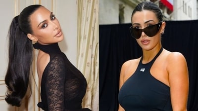 Kim Kardashian and Bianca Censori were spotted together at the San Francisco Vultures 2 Listening Party on Tuesday. (Instagram)