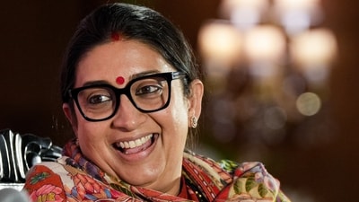 Kolkata: Union Minister for Women and Child Development Smriti Irani during a special session of FICCI FLO Kolkata Chapter on 'Changing Roles of Women in Modern India', in Kolkata, Thursday, Jan. 25, 2024. (PTI Photo/Swapan Mahapatra) (PTI01_25_2024_000215A) (PTI) Kolkata: Union Minister for Women and Child Development Smriti Irani during a special session of FICCI FLO Kolkata Chapter on 'Changing Roles of Women in Modern India', in Kolkata, Thursday, Jan. 25, 2024. (PTI Photo/Swapan Mahapatra) (PTI01_25_2024_000215A) (PTI)