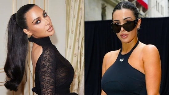 Kim Kardashian and Bianca Censori were spotted together at the San Francisco Vultures 2 Listening Party on Tuesday. (Instagram)