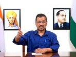 Delhi Chief Minister Arvind Kejriwal addresses a press conference in New Delhi on March 14.