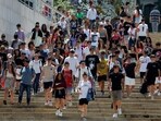 Young people walking at a museum. (Image for representation only/REUTERS)