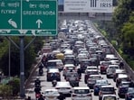 A view of traffic congestion at the Noida-Greater Noida expressway road on March 06. A view of traffic congestion at the Noida-Greater Noida expressway road on March 06.