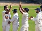 Mumbai players celebrate during the final against Vidarbha Mumbai players celebrate during the final against Vidarbha