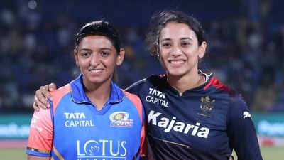 Mumbai Indians Women (MIW) captain Harmanpreet Kaur and Royal Challengers Bangalore Women (RCBW) captain Smriti Mandhana (WPL-X) Mumbai Indians Women (MIW) captain Harmanpreet Kaur and Royal Challengers Bangalore Women (RCBW) captain Smriti Mandhana (WPL-X)