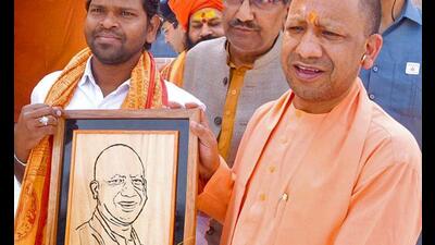 Chief minister Yogi Adityanath during his visit to the Shri Ram Janmabhoomi temple in Ayodhya on Thursday. (ANI Photo) Chief minister Yogi Adityanath during his visit to the Shri Ram Janmabhoomi temple in Ayodhya on Thursday. (ANI Photo)