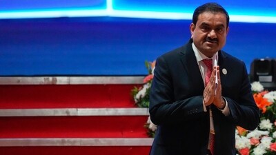 Gautam Adani on Hindenburg report: Adani Group Chairman Gautam Adani leaves after addressing the Vibrant Gujarat Global Summit in Gandhinagar. (AP)