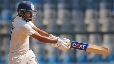 Mumbai: Mumbai's Shreyas Iyer during the third day of the Ranji Trophy final against Vidarbha (PTI) Mumbai: Mumbai's Shreyas Iyer during the third day of the Ranji Trophy final against Vidarbha (PTI)