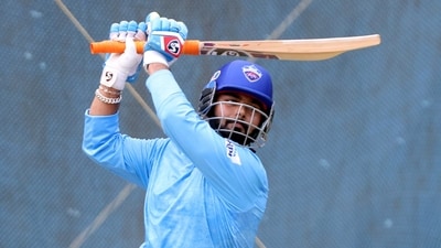 Rishabh Pant is back in the Delhi Capitals nets. (PTI) Rishabh Pant is back in the Delhi Capitals nets. (PTI)