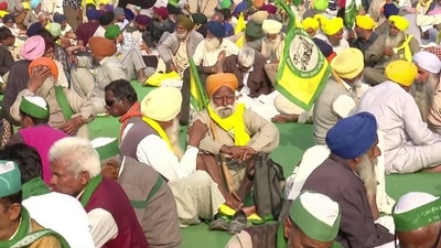 Various farmer unions gather at Ramlila Maidan for a Kisan Mahapanchayat in New Delhi on Thursday. On February 22, the Samyukta Kisan Morcha (SKM), an umbrella body of 37 farm unions, initiated the call for the 'mahapanchayat'. (PTI) Various farmer unions gather at Ramlila Maidan for a Kisan Mahapanchayat in New Delhi on Thursday. On February 22, the Samyukta Kisan Morcha (SKM), an umbrella body of 37 farm unions, initiated the call for the 'mahapanchayat'. (PTI)