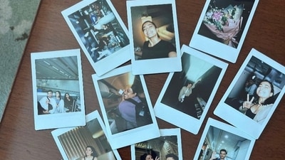 They clicked numerous polaroid pictures with Rashmika, capturing their fun moments in the city. (Instagram) They clicked numerous polaroid pictures with Rashmika, capturing their fun moments in the city. (Instagram)