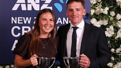The other awardees are Trudy Anderson (Bert Sutcliffe Medal for Outstanding Services to Cricket), Nathan Smith (Men's Domestic Player of the Year), Emma Black (Women's Domestic Player of the Year), Suzie Bates (The Ruth Martin Cup for women's domestic batting, Matt Henry (The Winsor Cup for men's first-class bowling) and Chris Brown (Umpire of the year). The other awardees are Trudy Anderson (Bert Sutcliffe Medal for Outstanding Services to Cricket), Nathan Smith (Men's Domestic Player of the Year), Emma Black (Women's Domestic Player of the Year), Suzie Bates (The Ruth Martin Cup for women's domestic batting, Matt Henry (The Winsor Cup for men's first-class bowling) and Chris Brown (Umpire of the year).