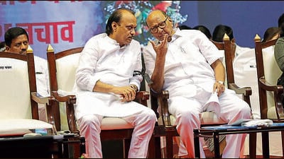 The Election Commission (EC), by a decision earlier this year, allotted NCP’s name and symbol to the faction led by Ajit. (HT Photo) The Election Commission (EC), by a decision earlier this year, allotted NCP’s name and symbol to the faction led by Ajit. (HT Photo)