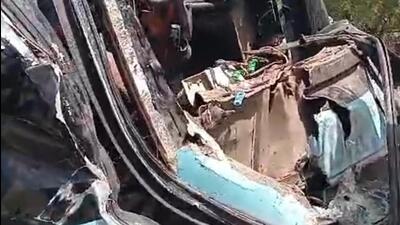 The damaged bus. (HT PHOTO)
