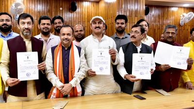The newly elected MLCs with their certificates. (HT PHOTO) The newly elected MLCs with their certificates. (HT PHOTO)