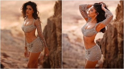Alaya's silver chainmail outfit embraced and nailed the see-through dress style trend. It features a bralette with shimmering silver beaded embellishments on the chainmail, a plunging neckline, full-length sleeves with cut-outs under the arms, a curved asymmetric hem, and a cropped hem. (Instagram) Alaya's silver chainmail outfit embraced and nailed the see-through dress style trend. It features a bralette with shimmering silver beaded embellishments on the chainmail, a plunging neckline, full-length sleeves with cut-outs under the arms, a curved asymmetric hem, and a cropped hem. (Instagram)
