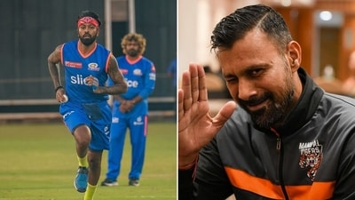 Praveen Kumar (R) unleashes another verbal assault on Hardik Pandya. (MI-Praveen Kumar Instagram) Praveen Kumar (R) unleashes another verbal assault on Hardik Pandya. (MI-Praveen Kumar Instagram)