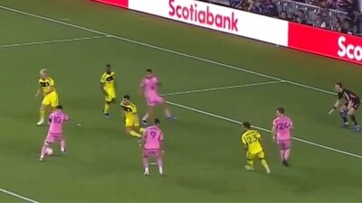 Lionel Messi scores for Inter Miami. Lionel Messi scores for Inter Miami.