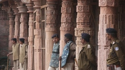 The Kamal Maula mosque in Dhar, which is also known as Bhojshala temple amongst Hindus (HT File Photo) The Kamal Maula mosque in Dhar, which is also known as Bhojshala temple amongst Hindus (HT File Photo)