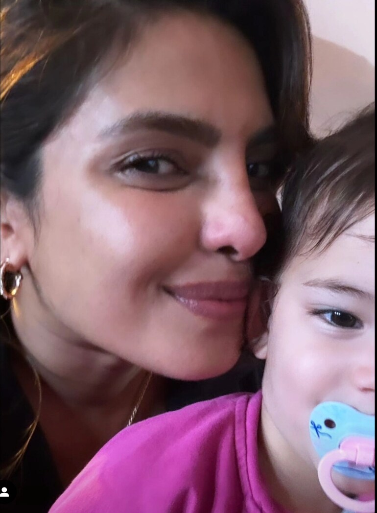 Priyanka Chopra's selfie with daughter Malti. Priyanka Chopra's selfie with daughter Malti.