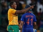 South Africa's Lungi Ngidi during the T20I series against India last year South Africa's Lungi Ngidi during the T20I series against India last year