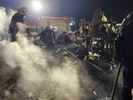 Emergency services work at the scene of a building that was damaged by a Russian drone attack in Vinnytsia, Ukraine, Emergency services work at the scene of a building that was damaged by a Russian drone attack in Vinnytsia, Ukraine,