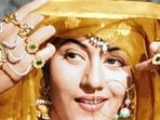 Madhubala, seen here, in a shot from K Asif’s Mughal-e-Azam. Madhubala, seen here, in a shot from K Asif’s Mughal-e-Azam.