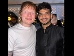 Ed Sheeran (left) and Munawar Faruqui (right) as they pose for a picture.   