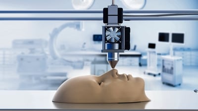 A 3D printer at work on a silicone mask. (Adobe Stock) A 3D printer at work on a silicone mask. (Adobe Stock)