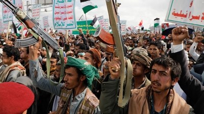 Houthi supporters attend a rally in the Gaza Strip (AP Photo/Osamah Abdulrahman, File) (AP) Houthi supporters attend a rally in the Gaza Strip (AP Photo/Osamah Abdulrahman, File) (AP)