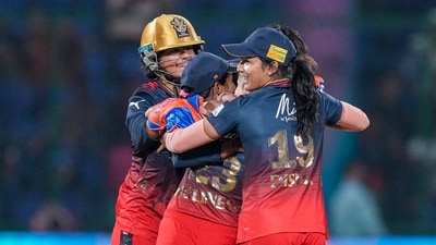 Royal Challengers Bangalore defeated Mumbai Indians by five runs, in the WPL 2024 Eliminator on Friday in New Delhi. RCB will face Delhi Capitals in the final. (PTI) Royal Challengers Bangalore defeated Mumbai Indians by five runs, in the WPL 2024 Eliminator on Friday in New Delhi. RCB will face Delhi Capitals in the final. (PTI)