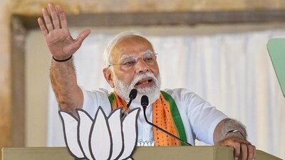 Prime Minister Narendra Modi addresses a public meeting ahead of the Lok Sabha election, in Kanyakumari, on Friday (PTI) Prime Minister Narendra Modi addresses a public meeting ahead of the Lok Sabha election, in Kanyakumari, on Friday (PTI)