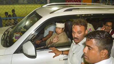 West Bengal chief minister Mamata Banerjee after her release from the SSKM Hospital in Kolkata on Thursday. (PTI Photo) West Bengal chief minister Mamata Banerjee after her release from the SSKM Hospital in Kolkata on Thursday. (PTI Photo)