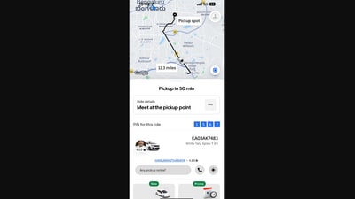 A customer shared this screenshot to show the long Uber wait time in Bengaluru. (X/@rajeshsawhney) A customer shared this screenshot to show the long Uber wait time in Bengaluru. (X/@rajeshsawhney)