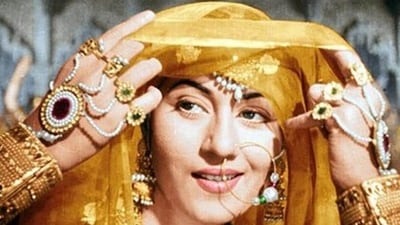 Madhubala, seen here, in a shot from K Asif’s Mughal-e-Azam. Madhubala, seen here, in a shot from K Asif’s Mughal-e-Azam.