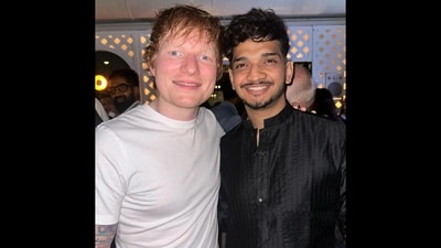 Ed Sheeran (left) and Munawar Faruqui (right) as they pose for a picture. (Instagram/@munawar.faruqui) Ed Sheeran (left) and Munawar Faruqui (right) as they pose for a picture. (Instagram/@munawar.faruqui)