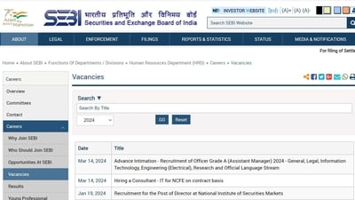 SEBI Recruitment 2024: 97 Grade A Assistant Manager vacancies, online application from April 13 SEBI Recruitment 2024: 97 Grade A Assistant Manager vacancies, online application from April 13