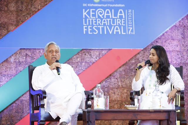 Politician Mani Shankar Aiyar in conversation with academic and writer Meena T Pillai (Kerala Literature Festival 2024)