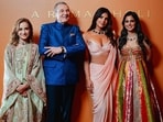 Lucia Silversti and Christophe Babin of Bulgari pose with Priyanka Chopra and Isha Ambani at A Roman Holi bash Lucia Silversti and Christophe Babin of Bulgari pose with Priyanka Chopra and Isha Ambani at A Roman Holi bash