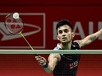 India's Lakshya Sen in action India's Lakshya Sen in action