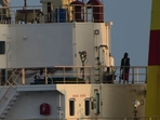 The Maltese-flagged bulk cargo vessel Ruen seized by Somali pirates, which was intercepted by the Indian Navy. Suspected pirates seen aboard the ship.