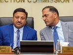 Chief election commissioner Rajiv Kumar and ex-election commissioner Arun Goel. (PTI file) Chief election commissioner Rajiv Kumar and ex-election commissioner Arun Goel. (PTI file)