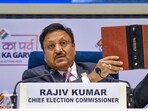 Chief Election Commissioner Rajiv Kumar during announcement of the schedule for General Elections 2024.(PTI)