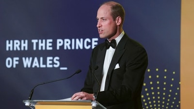 Britain's Prince William delivers a speech as he attends the Diana Legacy Awards at the Science Museum in London, Britain, March 14, 2024. Arthur Edwards/Pool via REUTERS (via REUTERS)
