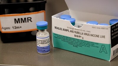 The National Health Service is launching a publicity campaign after figures showed there have been 216 confirmed measles cases and 103 probable cases in parts of England since October. (AP Photo/Elaine Thompson, File) (AP)
