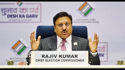 Chief election commissioner Rajiv Kumar announcing the schedule. (HT PHOTO)